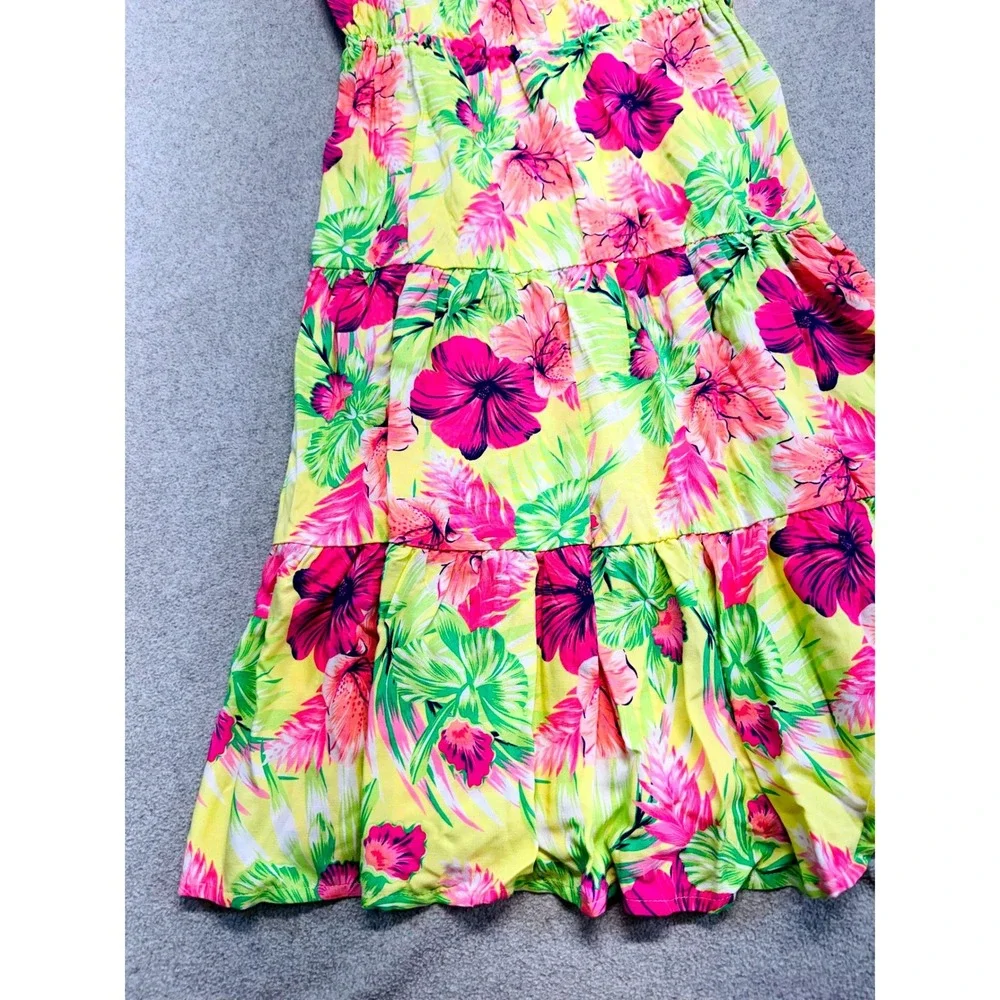 The Children's Place Girls 10/12 Tropical Floral Maxi Dress Off Shoulder Summer